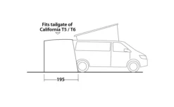 Easy Camp Crowford Rear Tailgate Awning -Outdoor Products Sales 120380 Crowford Drawing Elevation4