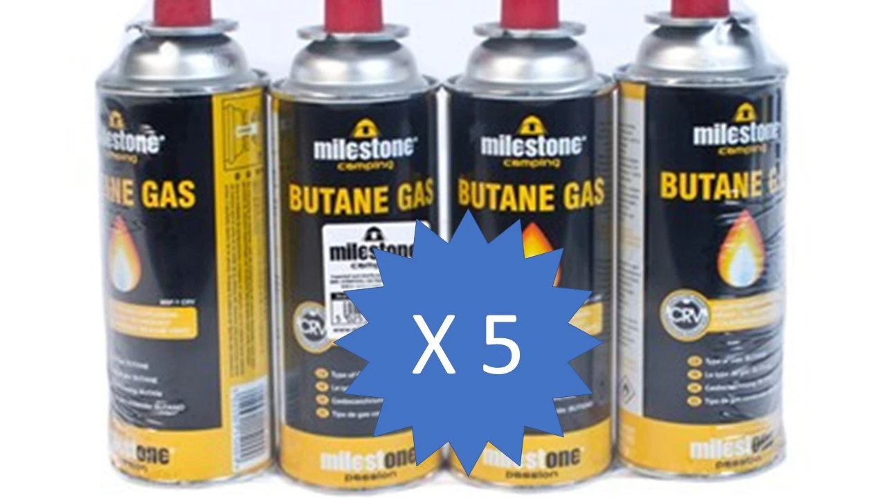 Milestone - 5 Packs Of 4 Gas Canisters - 220g 1 Milestone - 5 Packs Of 4 Gas Canisters - 220g