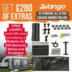 Vango Balletto Air 330 Elements ProShield Caravan Awning WIth Free Carpet -Outdoor Products Sales Balletto Air 330 Elements Shield Proshield Web Banner 250x250px