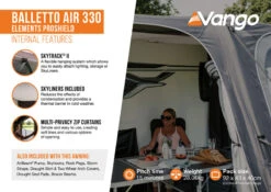 Vango Balletto Air 330 Elements ProShield Caravan Awning WIth Free Carpet -Outdoor Products Sales Balletto Air 330 EPS2 small