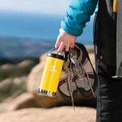Klean Kanteen Insulated TK Wide With Café Cap 355ml - Berry -Outdoor Products Sales K12TKWPCC BC hand rocks lifestyle