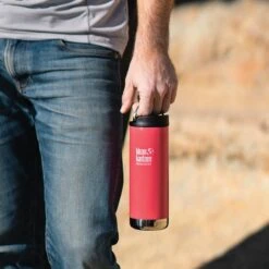 Klean Kanteen Insulated TK Wide With Café Cap 473ml - Brushed Steel -Outdoor Products Sales K16TKWPCC MP LS holding loop lifestyle