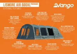 Vango Lismore Air 600XL Tent Package -Outdoor Products Sales Lismore Air 600XL Package