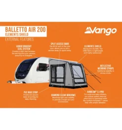 Vango Balletto Air 200 Caravan Awning -Outdoor Products Sales balletto air 200 elements shield 3
