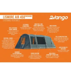 Vango Lismore Air 450 Tent Package -Outdoor Products Sales lismore air 450 package 3