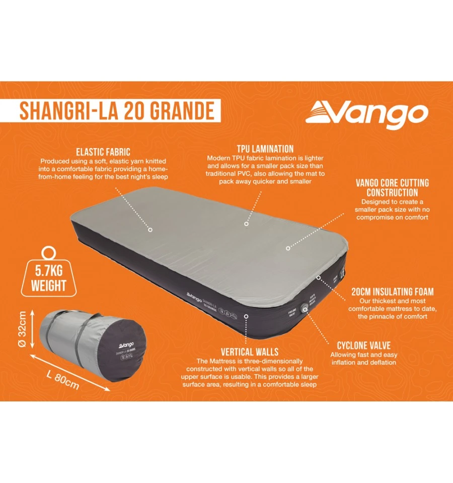Vango Shangri-La II 20 Grande Self Inflating Mat 2 Vango Shangri-La II 20 Grande Self Inflating Mat - Image 2