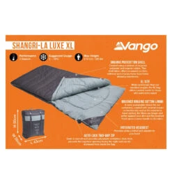 Vango Shangri-La Luxe XL Single Sleeping Bag -Outdoor Products Sales shangri la luxe xl 4